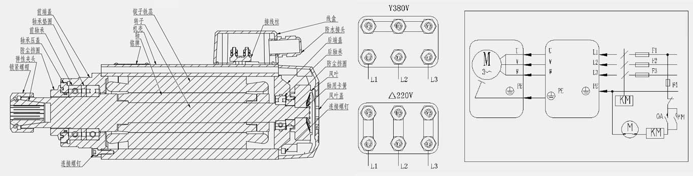 高速電機(jī)產(chǎn)品結(jié)構(gòu)及接線圖說(shuō)明